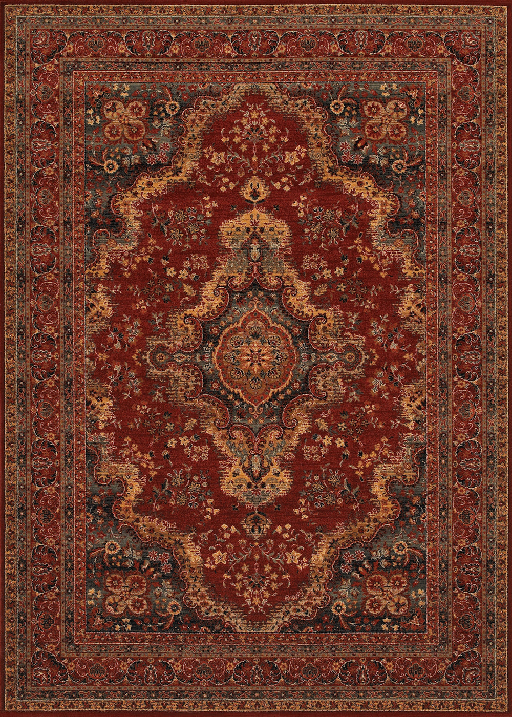 Couristan Old World Classics Kerman Med Burgundy Area Rug
