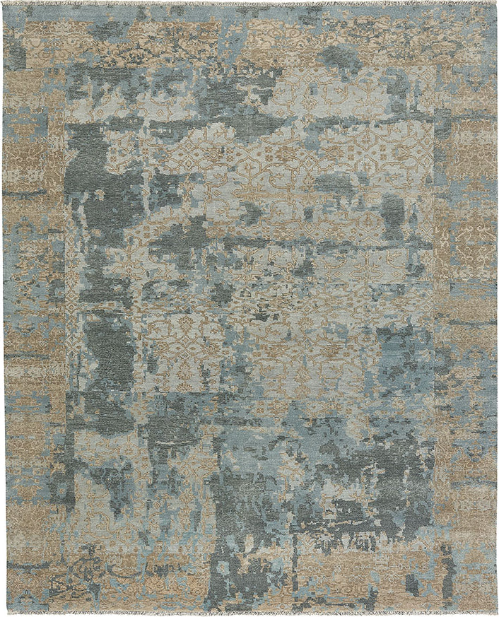 Capel Ellerbe 1095 Tan Blue Area Rug Rectangle/Vertical Stripe Rectangle