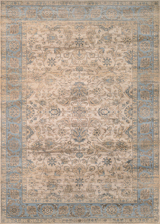 Couristan Zahara Embellished Blossom Light Blue/Black Area Rug