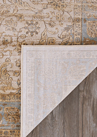 Couristan Zahara Embellished Blossom Light Blue/Black Area Rug Main