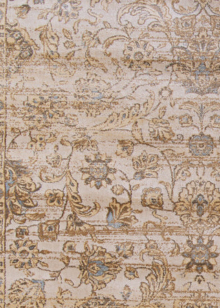 Couristan Zahara Embellished Blossom Light Blue/Black Area Rug Pile Image