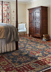 Capel Charleigh-Peshawar 1209 Blue Red Area Rug Rectangle Roomshot Image 1 Feature