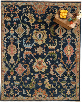 Capel Charleigh-Palmette 1215 Dark Blue Area Rug Rectangle Roomshot Image 1 Feature