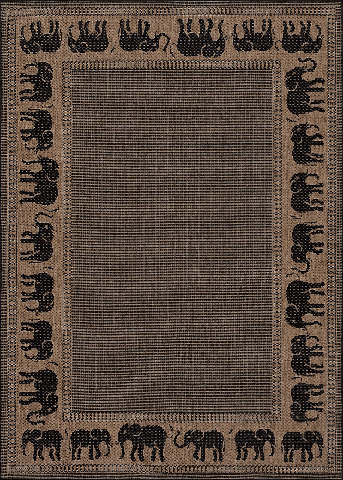 Couristan Recife Wicker Stitch Black/Cocoa Area Rug – Incredible Rugs ...
