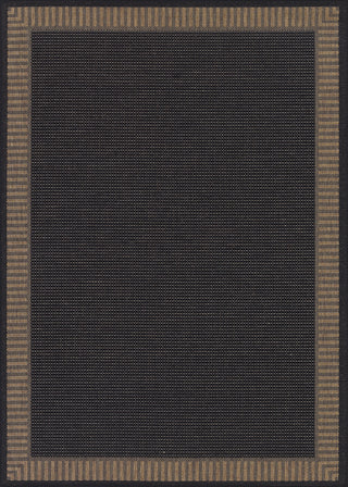 Couristan Recife Wicker Stitch Black/Cocoa Machine Loomed Area Rug