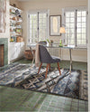 Capel Striation 1718 Green Area Rug Rectangle Roomshot Image 1 Feature