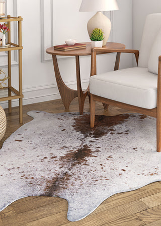 Couristan Prairie Hides Geilo Ivory-black Area Rug Lifestyle Image Feature