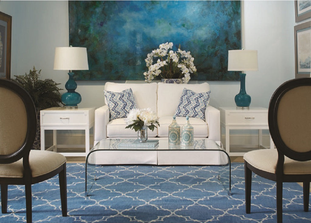 Capel Yale 1931 Bright Blue 450 Area Rug by COCOCOZY Rugs Rectangle Roomshot Image 1 Feature