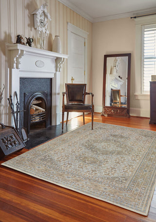 Capel Cannae 1941 Lt Tan Pale Blue Area Rug Rectangle Roomshot Image 1 Feature