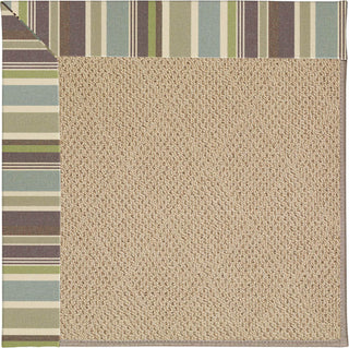 Capel Zoe-Cane Wicker 1990 Blue Stripe Area Rug Runner