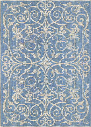 Couristan Monaco Summer Quay Ivory/Sapphire Area Rug