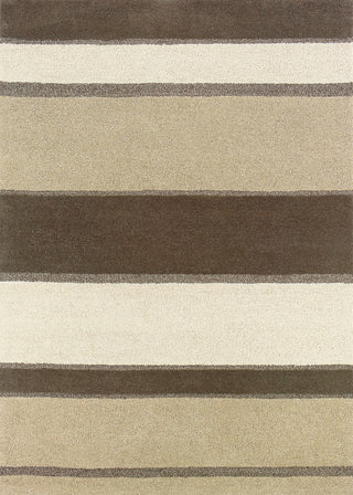 Couristan Super Indo Natural Retro Stripe Linen/Beige/White Area Rug