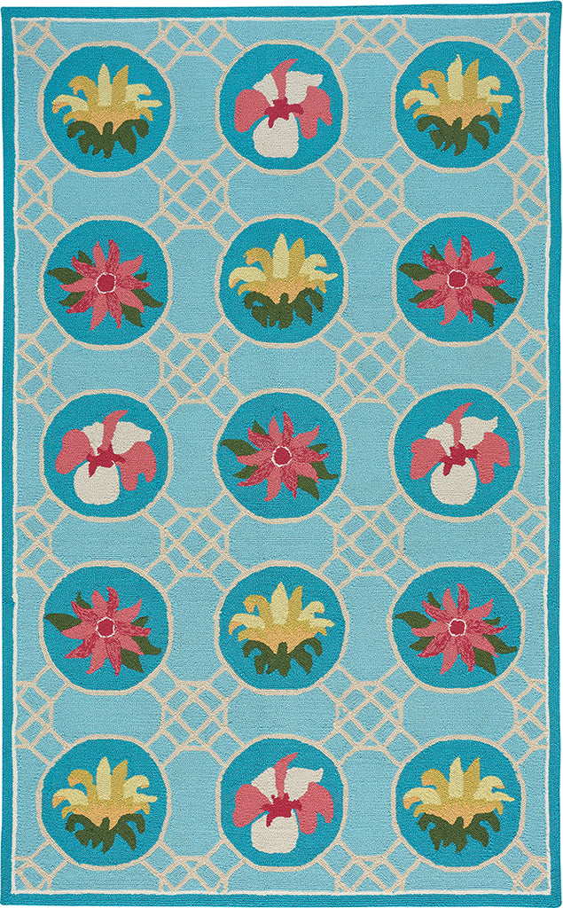 Capel Anthony Baratta Lattice 2337 Sky Blue Area Rug Rectangle/Vertical Stripe Rectangle