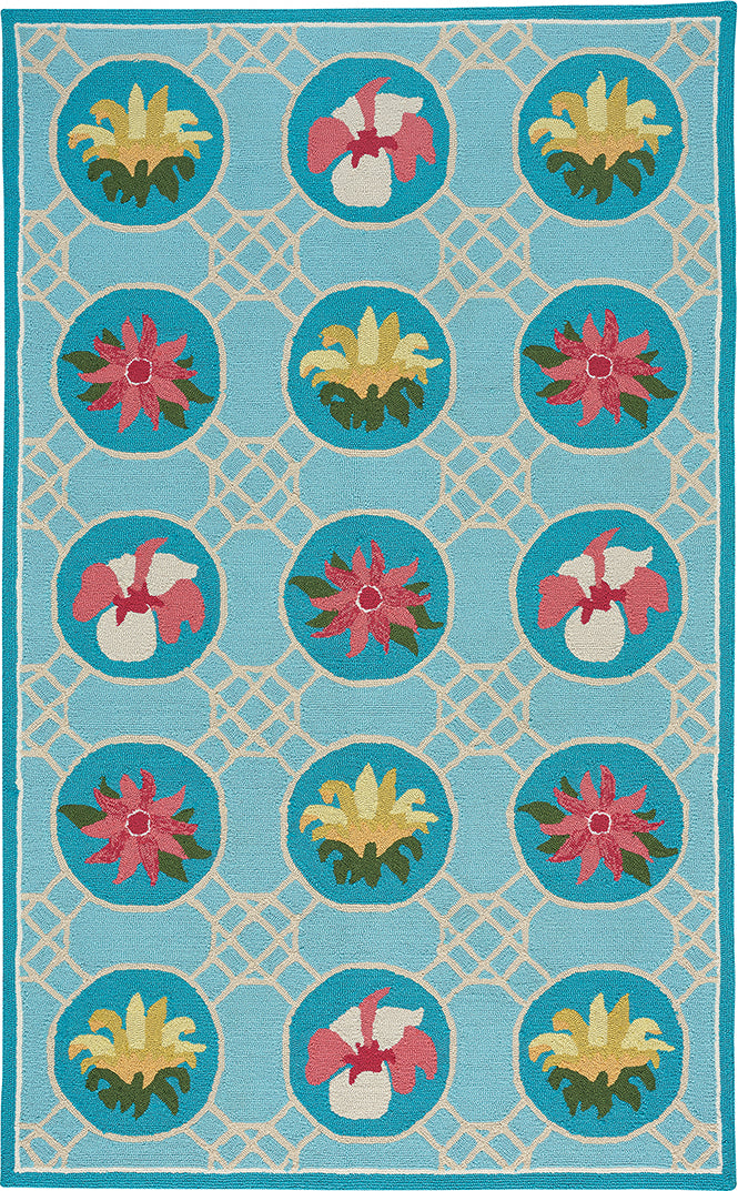 Capel Anthony Baratta Lattice 2337 Sky Blue Area Rug
