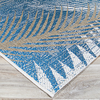 Couristan Monaco Tropical Palms Ocean Area Rug Close Up Image
