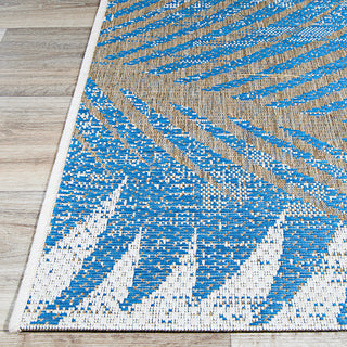 Couristan Monaco Tropical Palms Ocean Area Rug Corner Image