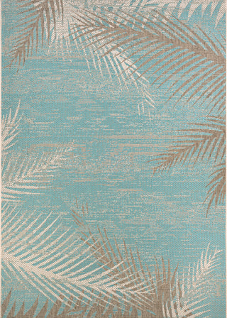 Couristan Monaco Tropical Palms Aqua Area Rug main image