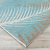 Couristan Monaco Tropical Palms Aqua Area Rug Close Up Image
