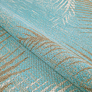 Couristan Monaco Tropical Palms Aqua Area Rug Detail Image