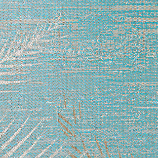 Couristan Monaco Tropical Palms Aqua Area Rug Pile Image
