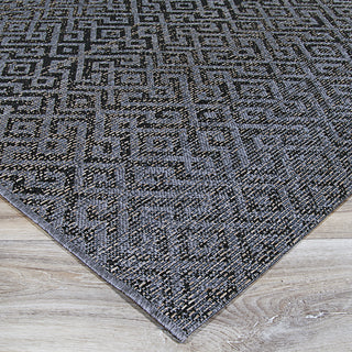 Couristan Monaco Pavers Black Area Rug Close Up Image