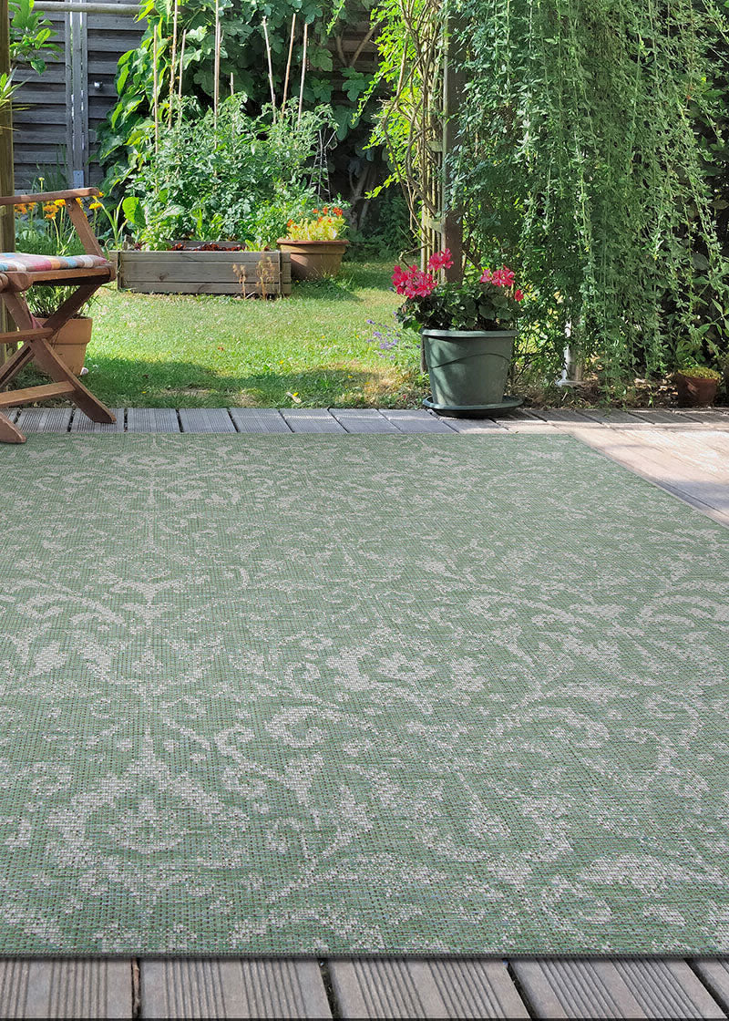 Couristan Marseille St Marcel Vert Area Rug Lifestyle Image Feature