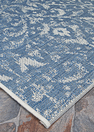 Couristan Marseille St Marcel Blue Area Rug Close Up Image