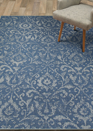 Couristan Marseille St Marcel Blue Area Rug Lifestyle Image