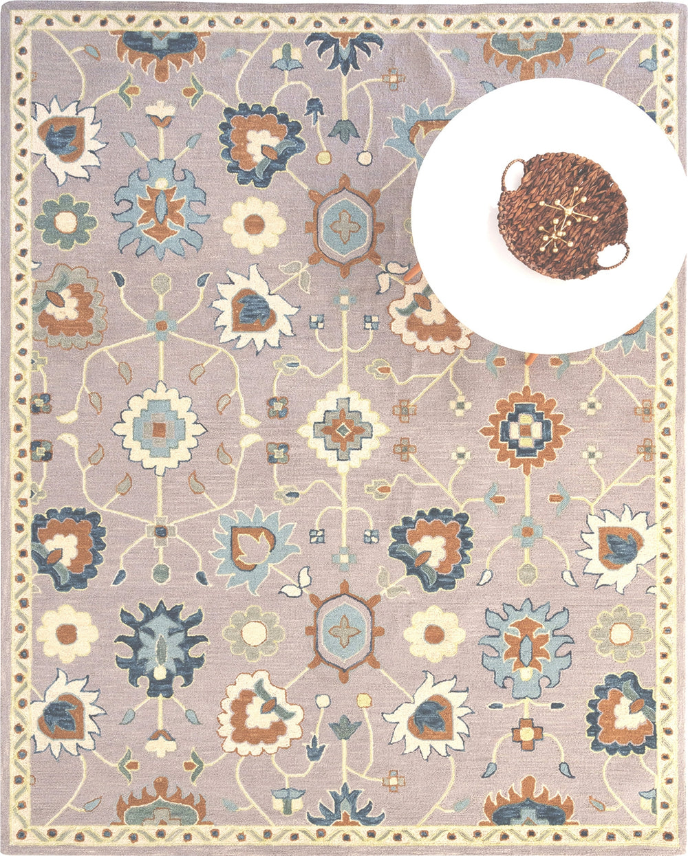 Capel Shakta-Mahal 2543 Nickel Area Rug Rectangle Roomshot Image 1 Feature
