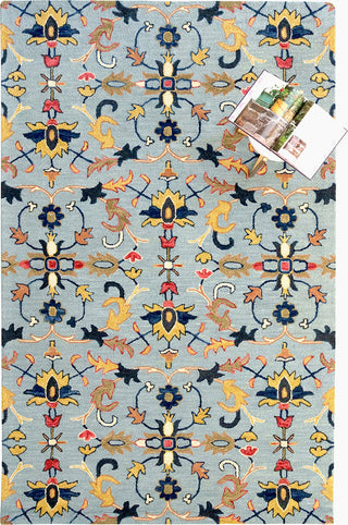 Capel Shakta-Serapi 2544 Blue Area Rug Rectangle Roomshot Image 1 Feature