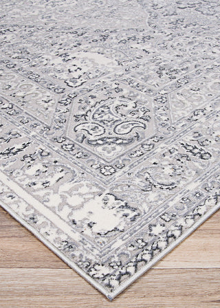 Couristan Brocatelle Belle Fleur Silver Area Rug Close Up Image