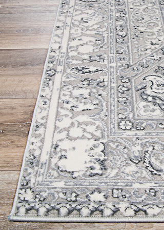 Couristan Brocatelle Belle Fleur Silver Area Rug Corner Image