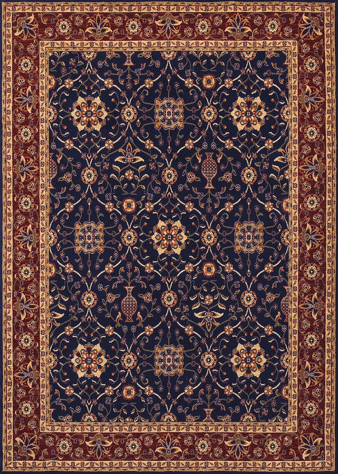 Couristan Anatolia All Over Vase Navy/Red Area Rug main image