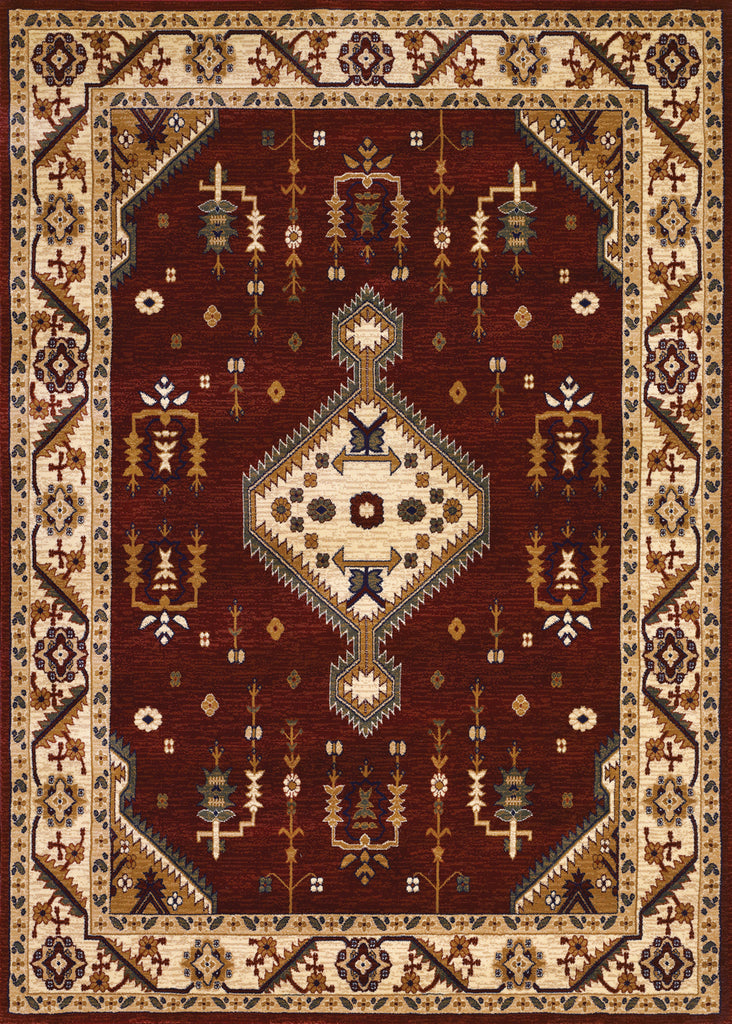 Couristan Anatolia Tribal Diamond Red/Cream Area Rug