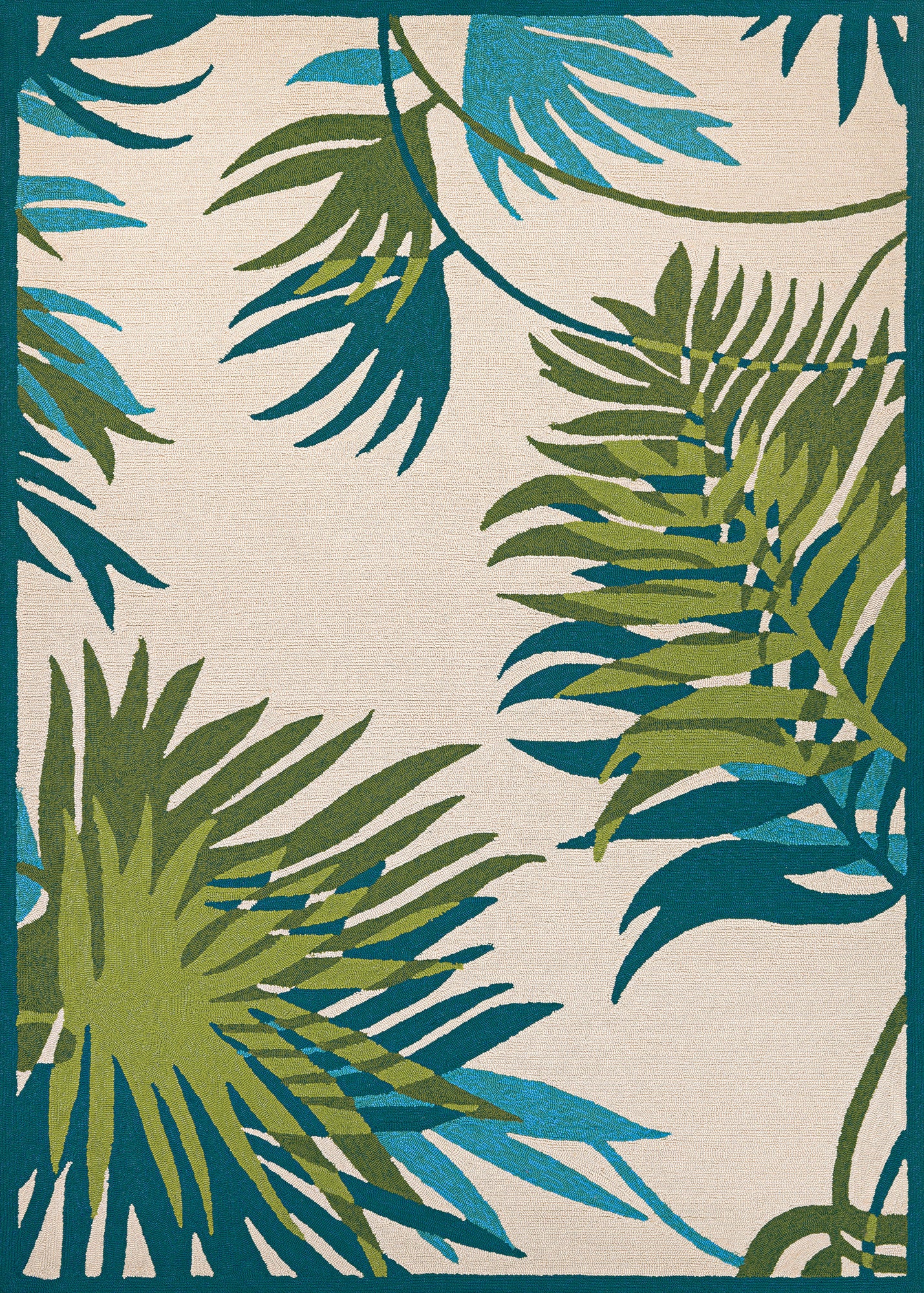 Couristan Ington Jungle Leaves Ivory Forest Green Area Rug Incredible Rugs And Decor