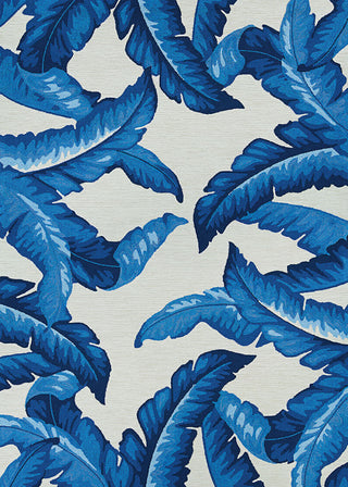 Couristan Covington Palm Leaves Blue Area Rug main image