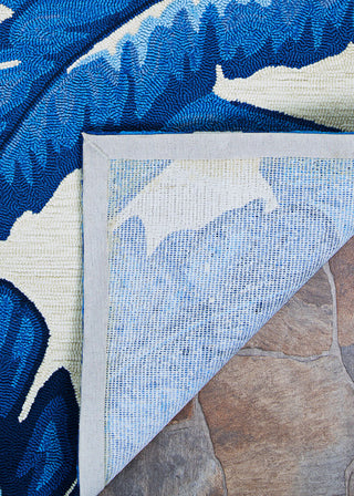Couristan Covington Palm Leaves Blue Area Rug Main