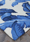 Couristan Covington Palm Leaves Blue Area Rug Close Up Image