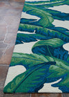 Couristan Covington Palm Leaves Green Area Rug Corner Image