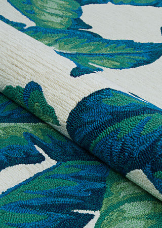 Couristan Covington Palm Leaves Green Area Rug Detail Image