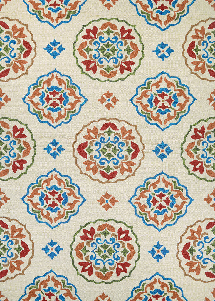 Couristan Covington San Clemente Cream/Red Area Rug main image