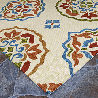 Couristan Covington San Clemente Cream/Red Area Rug Close Up Image