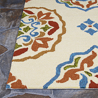 Couristan Covington San Clemente Cream/Red Area Rug Corner Image