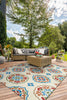 Couristan Covington San Clemente Cream/Red Area Rug Lifestyle Image Feature