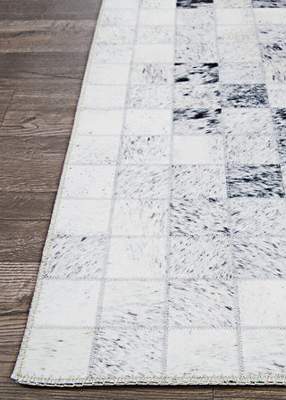 Couristan Prairie Hygee Blocks Coal/Ice Caps Area Rug Corner Image