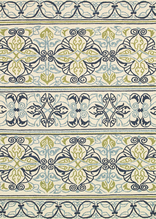 Couristan Covington Pegasus Ivory/Navy/Lime Area Rug