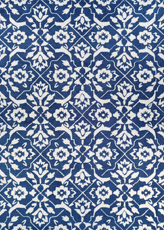 Couristan Crawford Tulip Lattice Blue/Ivory Area Rug main image