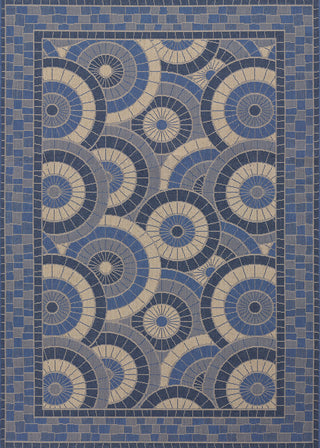 Couristan Five Seasons Sundial Cream/Blue Area Rug