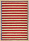 Couristan Covington Nautical Stripes Red/Navy Area Rug