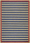 Couristan Covington Nautical Stripes Navy/Red Area Rug